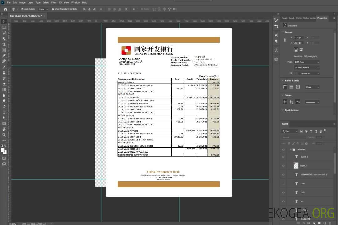 Modèle de relevé de la Banque chinoise de développement au format de fichier .xls et .pdf template Modèle de relevé de la Banque chinoise de développement au format de fichier .xls et .pdf template